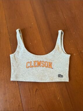 Clemson Gray Crop Tank Top
